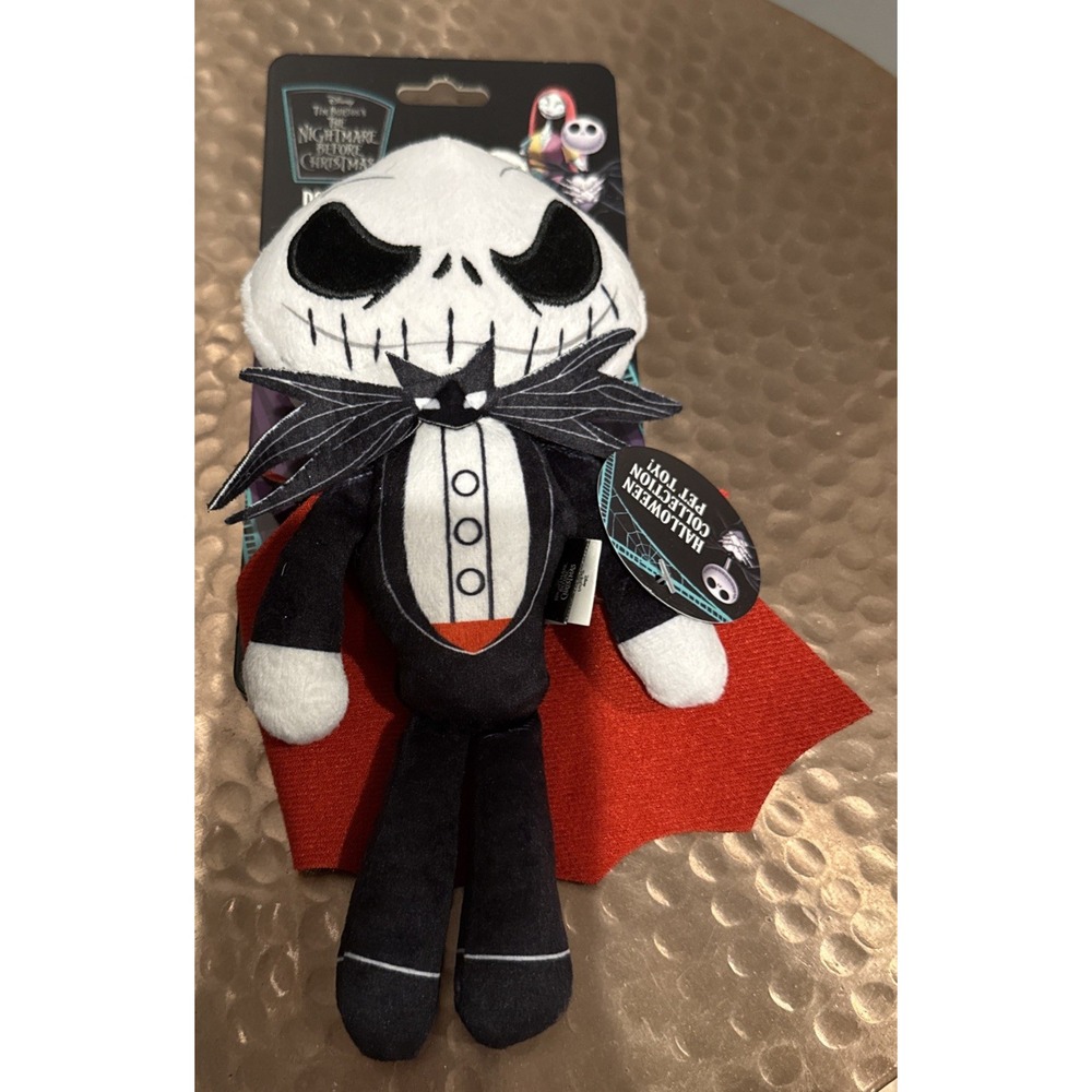 Disney Nightmare Before Christmas Jack Skellington Vampire Dog Toy Squeaker 8”